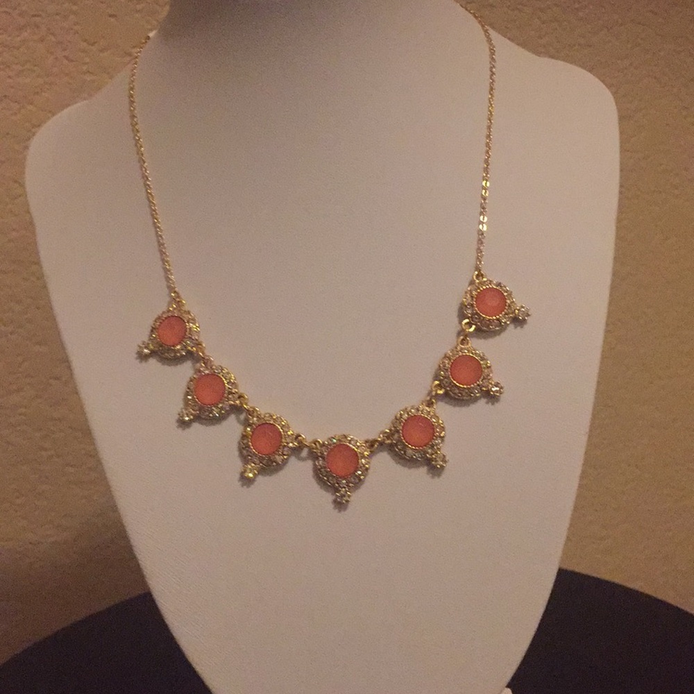 Coral stone statement necklace
